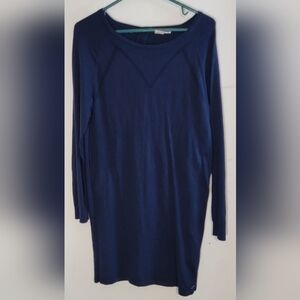 Roxy Navy Blue Long Sleeve Light Weight Sweater Dress w/ Buttons On Back Size M